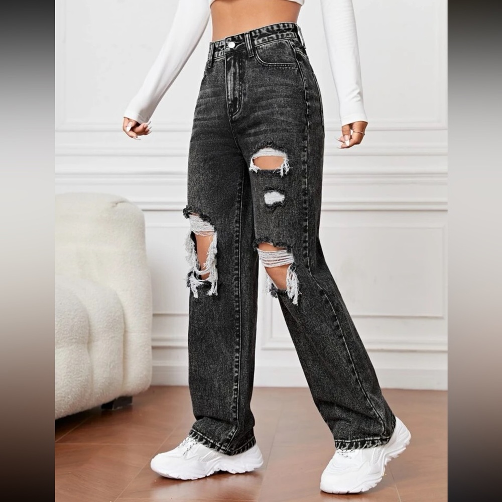 Black Ripped Jeans - Picture 3 of 4
